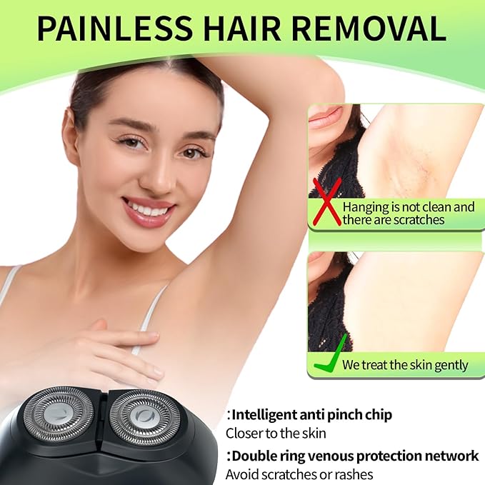 Electric Razors for WomenRechargeable Bikini &amp Face Shaver with Travel LockType-C Fast ChargeWaterproof Wet/Dry Remover for Removing Face/Arms/Legs (Black)