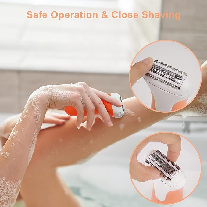 Women's Electric Shaver &amp TrimmerWet Dry Painless Razor for LegsBikini Underarms Hypoallergenic Foil Shaver with Bikini TrimmerCordless Waterproof for Shower Travel Giftcrous/iu8n
