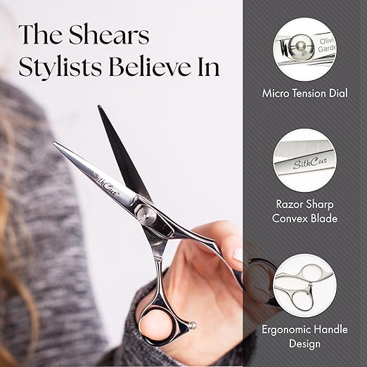 Olivia Garden SilkCut Professional Shear &amp Thinner Case - Razor Sharp Blade Ergonomic Handle