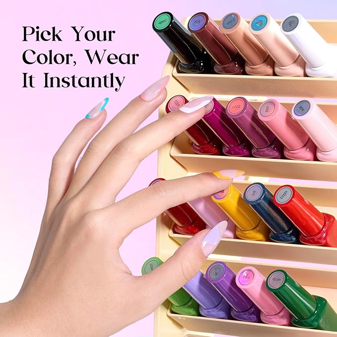 Beetles Gel Nail Polish Set 25 Colors Color Dairy Polish Kit Nude Black Brown Red Color Gel Nails with Base Coat Glossy &amp Matte Top Coat Colorful Bottles UV Led Soak Off Gifts for Women