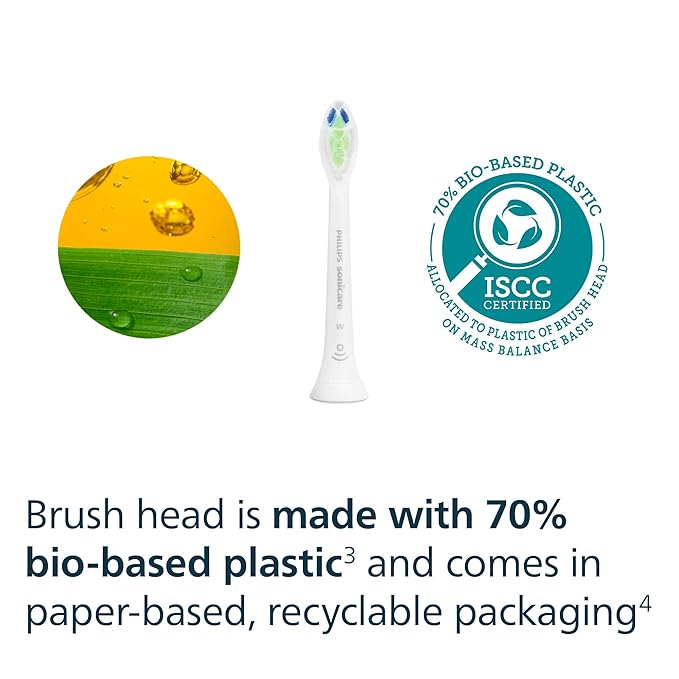 Philips Sonicare W DiamondClean - Genuine Replacement Electric Toothbrush Heads White 4 Pack One Year Supply HX6064/65