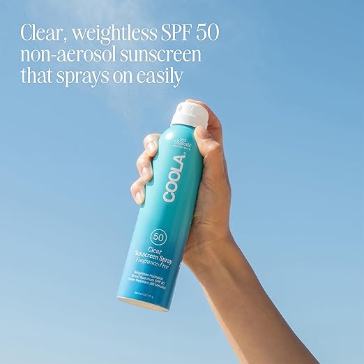COOLA Organic Sunscreen SPF 50 Sunblock Spray Dermatologist Tested Skin Care for Daily Protection Vegan and Gluten Free Fragrance Free