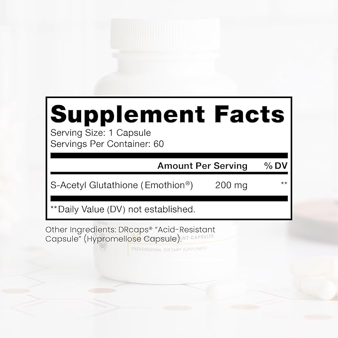 Pure Therapro Rx S-Acetyl Glutathione Gold 200mg | 2 Month Supply Acid-Resistant Capsule | Patented Acetylated Form of Glutathione | Zero Fillers Or Flow Agents | Pharmaceutical Grade Non-GMO