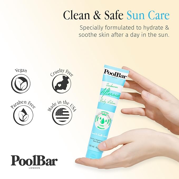 PoolBar Sundowner Aftersun Body Lotion for Women &amp Men Skin Care Hydration &amp Soothing Relief Coconut &amp Vanilla Scent Sun Care Enriched with Hyaluronic Acid Shea Butter &amp Aloe Vera