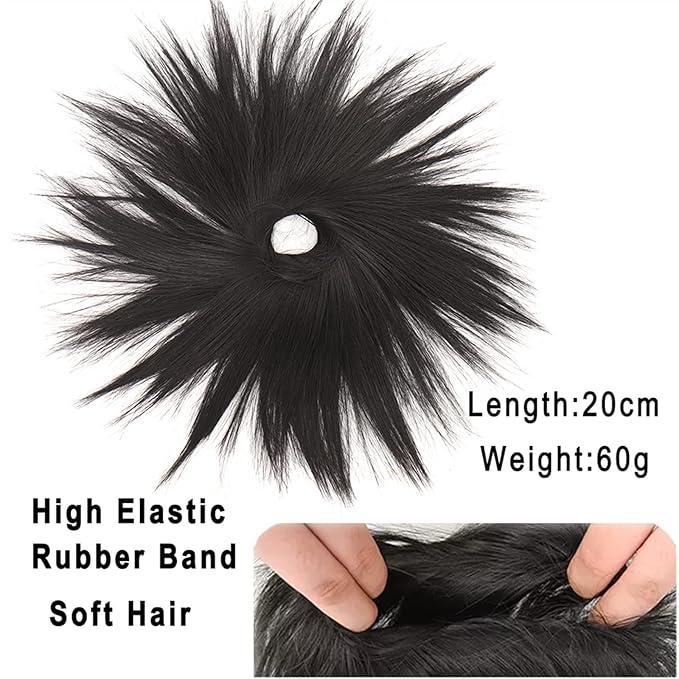 FRANCES Fake Hair Bun 1 Pack Synthetic Messy Bun with Elastic Rubber Band Wig Straight Hair Ponytail Extensions Hair Bun for Women Hair Accessories (Color : 106)