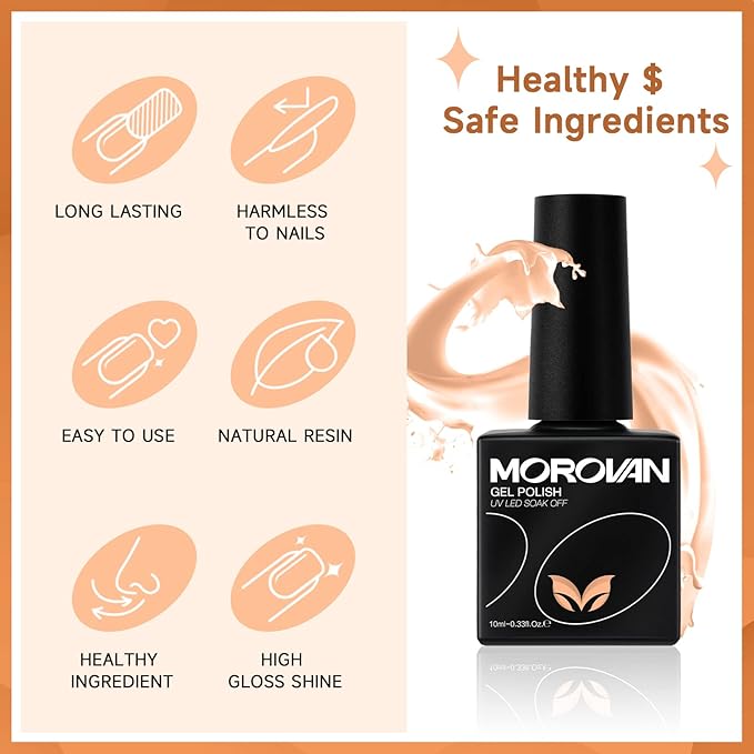 Morovan Gel Nail Polish Set - 36 Colors With UV Light 48W Lamp Base &amp Top Coats Tools Pure &amp Glitter Soak Off Kit Large Capacity Manicure Starter Set Gifts for Women