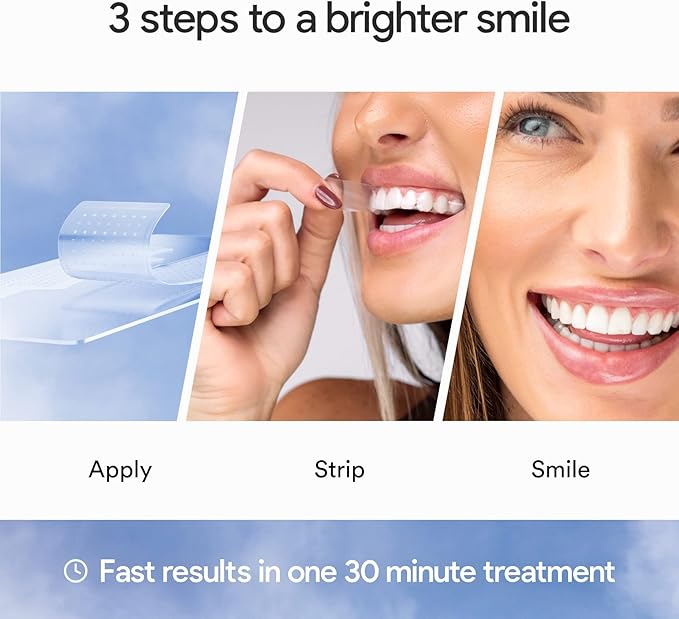 Hismile Teeth Whitening Strips for Sensitive Teeth Peroxide Free Dental White Strips Kit 28 Strips 14 Treatments