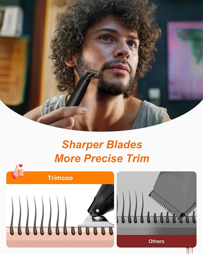 [2025 Upgraded] Beard &amp Nose Hair Trimmer Kit [All-in-One] 12 in 1 Rotating Comb Travel Body Hair Electric Shaver for Men USB-C Fast Charging Painless Razor Waterproof Wet/Dry Black(Pack)