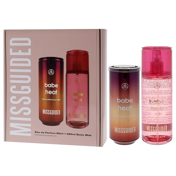 Missguided Babe Heat for Women - 2 Pc Gift Set 2.7oz EDP Spray 7.4oz Body Mist