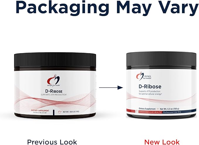 Designs for Health D-Ribose Powder - 5000mg Pure D-Ribose Supplement - May Support Athletes Workouts Energy + Muscles - Non-GMO Drink Mix Powder No Added Sugar (30 Servings / 150g)