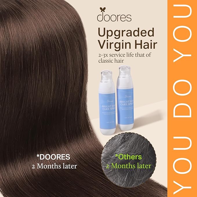 DOORES Seamless Clip-in Hair Extensions Chocolate Brown 24 Inch 120g 7pcs Remy Human Hair Natural Straight Invisi Edge Extensions
