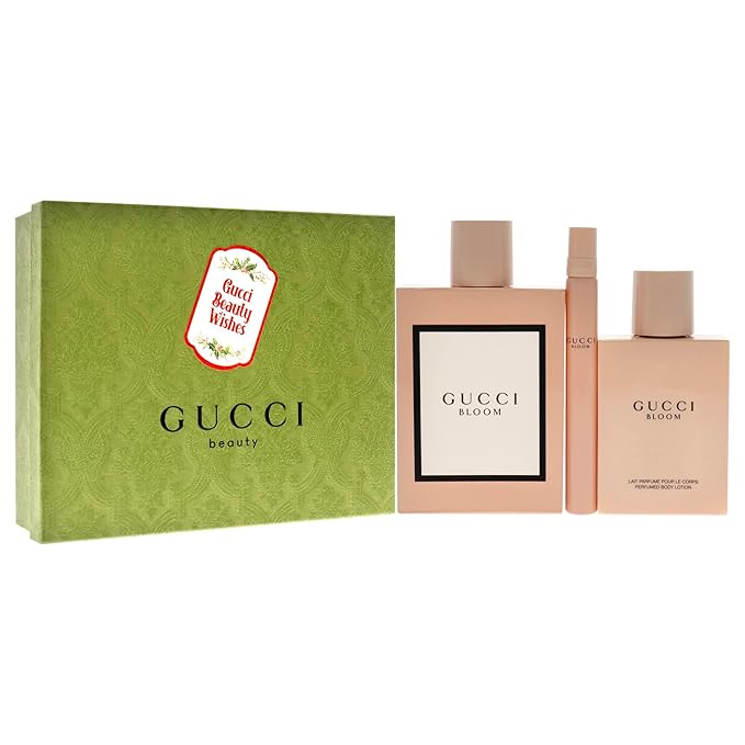 Gucci Bloom 3.3oz EDP Spray 3.3oz Perfumed Body Lotion 0.33oz EDP Spray Women 3 Pc Gift Set