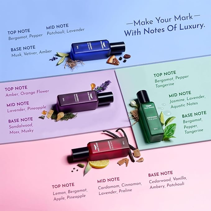 Park..Avenue Luxury Per.fume Gift Set For Men4X20 Ml|EuphoriaConquerHarmony &amp Discoverer |Eau De Parfum|Premium Luxury Per.fume For Corporate Man| Gift For HusbandBoyfriend