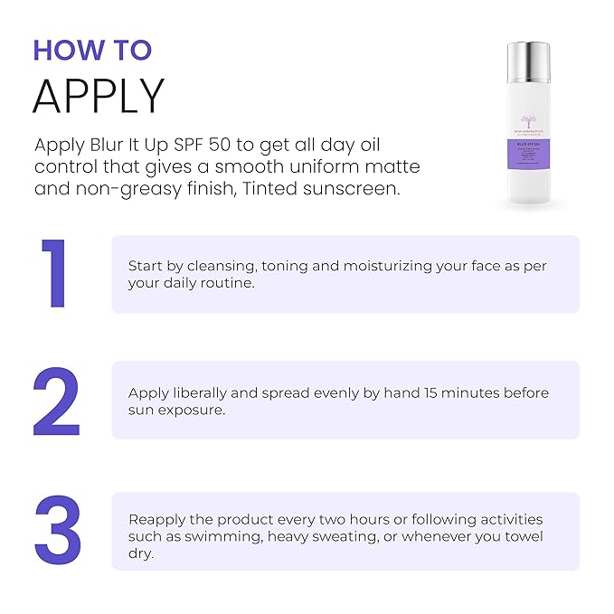 Blur It Up Tinted Sunscreen for Face Daily Mineral Sunscreen with Zinc Oxide - Makeup Primer - Hydrating Sun Skin Care by NOVA DERM INSTITUTE Made in USA (1.7 fl oz)