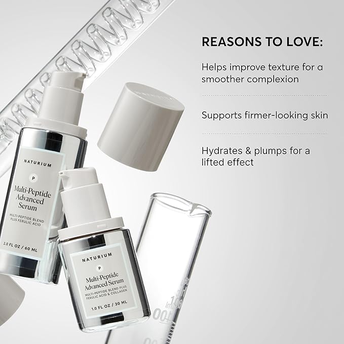 Naturium Multi-Peptide Advanced Serum Jumbo Firming &amp Smoothing Face Serum for Fine Lines &amp Wrinkles with Advanced Multi-Peptide Blend 2 oz