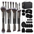 MAGEFY Makeup Brushes 37 Pcs Makeup Kit Multi-functional Makeup Tool Set with Double-End Powder Blush Eyeshadows Brush Make up Brushes Set BagBlack