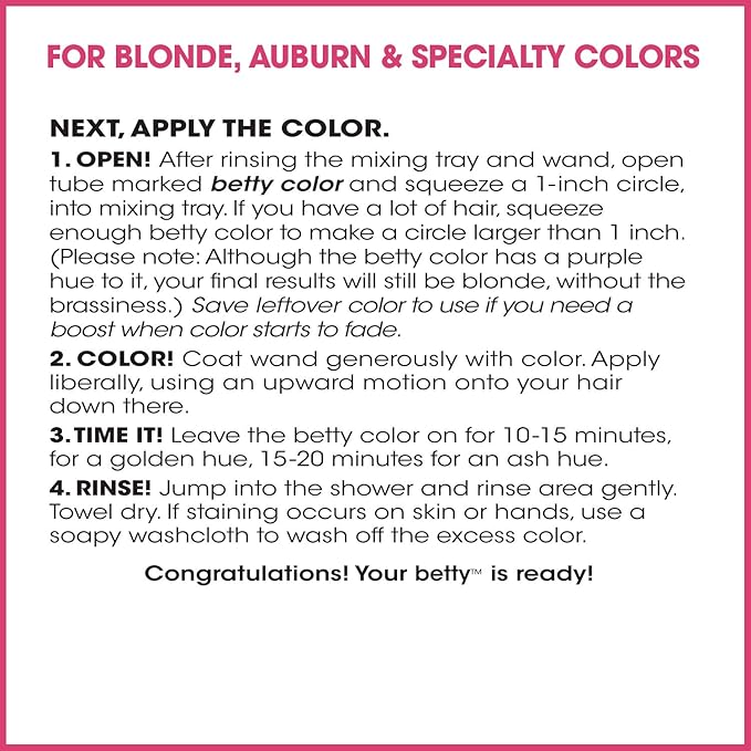 Fun Betty - Hair Color for the Hair Down There Kit Hot Pink (3-Pack)