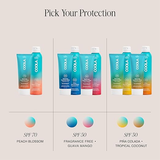 COOLA Organic Sunscreen SPF 50 Sunblock Spray Dermatologist Tested Skin Care for Daily Protection Vegan and Gluten Free Guava Mango