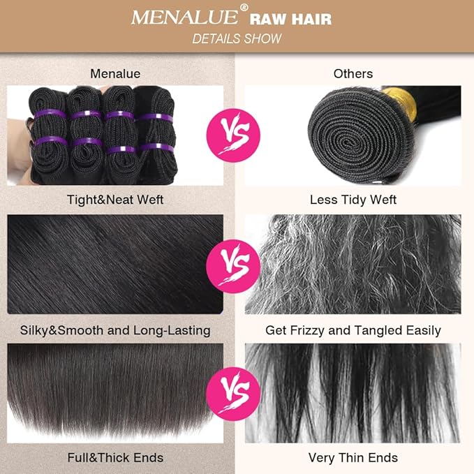 16A Human Hair Bundles Straight 3 Bundles Human Hair 28 28 28 Inch 100% Unprocessed Vietnamese Raw Hair Bundles Full and Thick Straight Weave Hair Extensions for Women