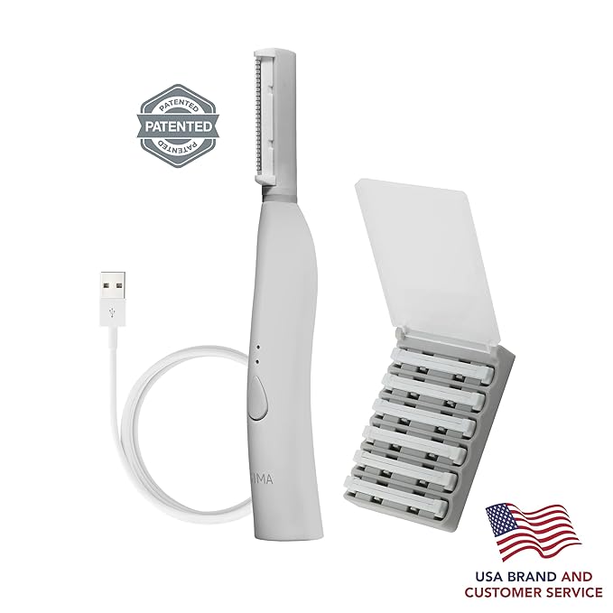 SPA SCIENCES - SIMA Patented Dermaplane Razor for Women Face ? Painless 2-in-1 Facial Exfoliation &amp Peach Fuzz Hair Removal ? Anti-Aging ? 3 Speeds ? Rechargeable ? 7 Weeks Treatment