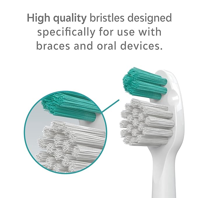 TAO Clean Sonic Electric Toothbrush Replacement Heads (2-Pack) ? Orthodontic Head ? Replacement Heads for the TAO Clean Electric Toothbrush and Docking Station