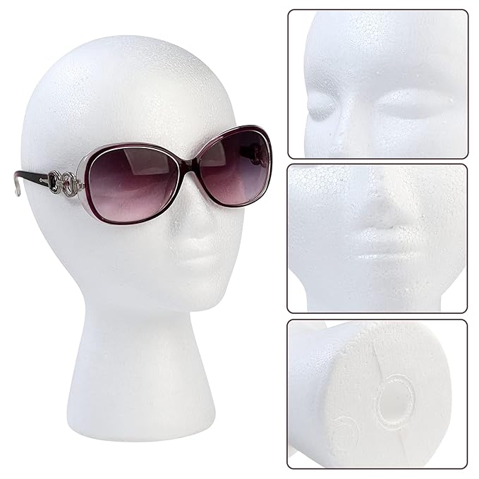BALABALA 3 Pcs Foam Wig Head Female Styrofoam Mannequin Hairpieces Stand Holder Cosmetics Model Head Wig Display for Style Model Display Hair Hats Hairpieces Mask  Salon and Travel