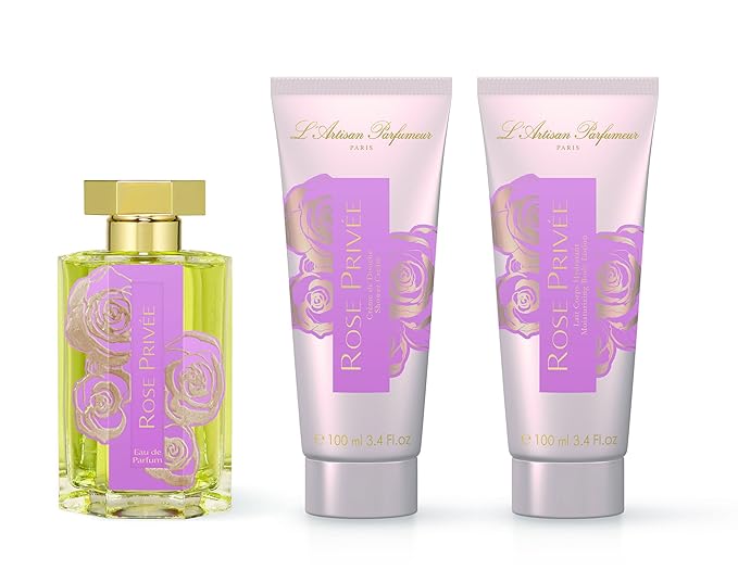 L'Artisan Parfumeur Rose Privee Gift Set: 3.4 oz Eau de Parfum Spray + Body Lotion + Shower Cream