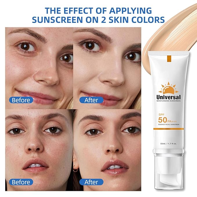 Tinted Sunscreen For FaceSPF 50Universal Protector Solar 50 Face Sunscreen Moisturizer No White Cast No StickySuitable for all Skin Types and UV Protection Travel Size Sunscreen (3pcs)