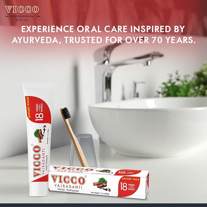 Vicco Vajradanti Ayurvedic Herbal Toothpaste by Vicco ? 70 Year Legacy of Ayurveda with 18 Ayurvedic Herbs &amp Barks 100% Natural Vegan Fluoride-Free &amp Cruelty-Free ? 3.53 oz (5 Pack)