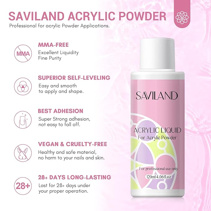 SAVILAND Acrylic Nail Kit ? Nails Kit Acrylic Set with Nail Drill Brushes Gel Polish Clear Nails Tips Nail Art Tools Nail Stuff for Starters DIY Christmas Gift