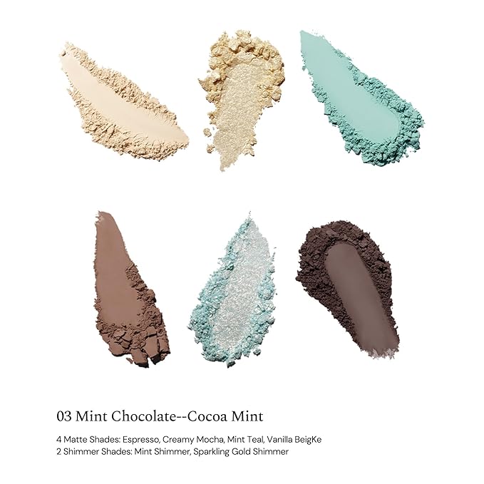 Flower Knows The Sweetie Bear Collection 6-Color Makeup PaletteGreen Eyeshadow with 4 Matte + 2 Shimmer ShadesBlendable Smooth Cute Eye Makeup0.23 Oz(03 Mint Chocolate)