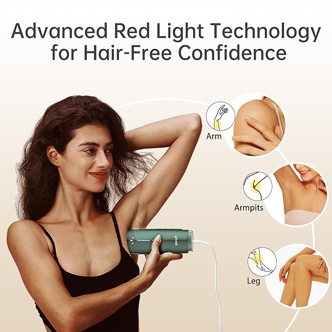 Ice Cooling IPL Home Use Hair Removal Device Laser Hair Removal Machine Painless Epilator for Women Men 3 Energy Levels &amp 2 Modes Face Body Use with Razor &amp Glasses