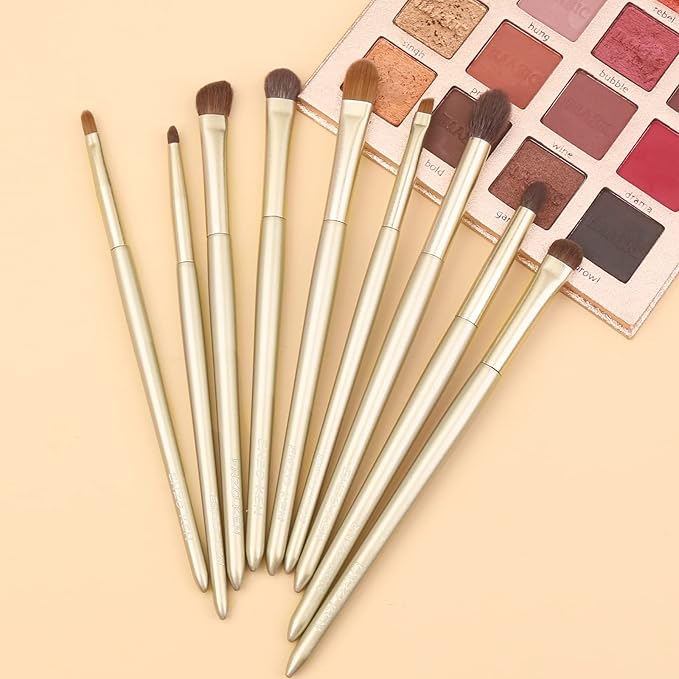 Natural Goat Hair Eye Shadow Brush Set Pony Hair Eyeshadow Brushes Set Small Nose Contour Brush Angled Eyeshadow Brush Eyeshadow Blending Brush Eye Makeup Brushes Set Professional - E200