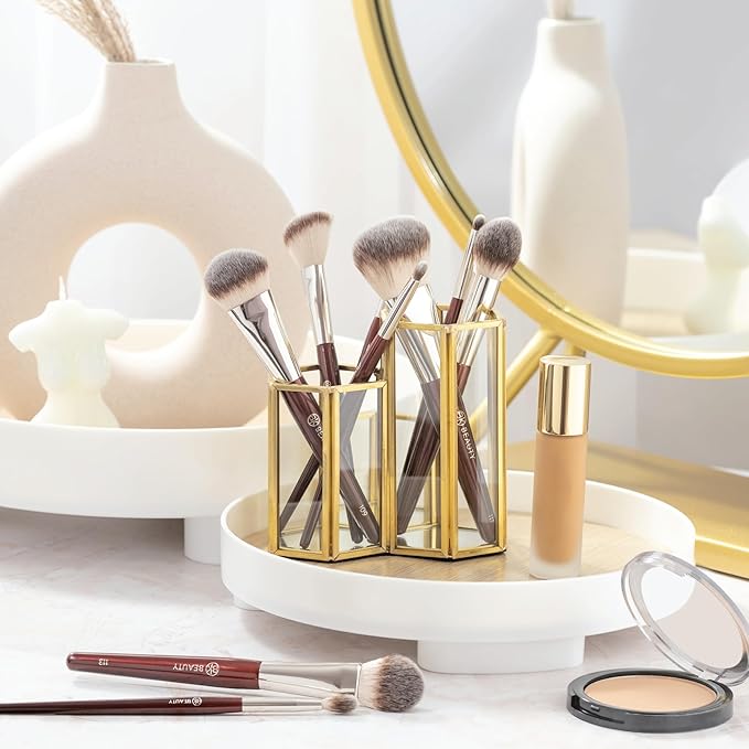 BK BEAUTY - CORE LINE EXTENSION FACE SET (5PC) - Professional Makeup Brush Set for Liquid Cream &amp Powder | Premium Makeup Brushes for Flawless Application