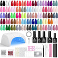Beetles Gel Nail Polish Kit with U V Light - 55 Colors Gel Polish 80 Pcs Nail Kits with Base &amp Glossy Top Coat Soak Off DIY Salon at Home Beginner-friendly Nails Stuff Gifts for Women Girls