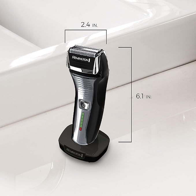 Remington F5 Power Series Foil Shaver Electric Razor for Men Cordless Rechargeable with Pop Up Trimmer Pivot &amp FlexFoil Technology Lightweight Handheld Design Black