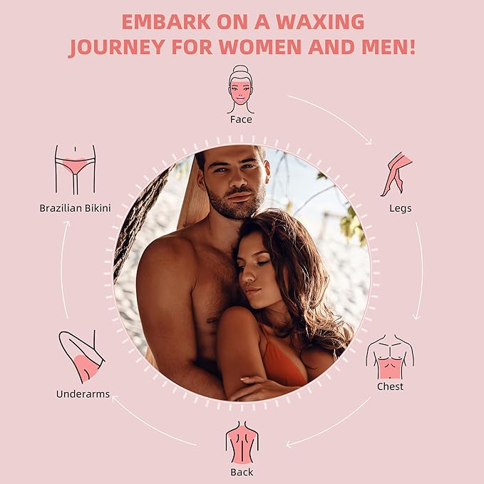 Hard Wax Beads for Hair Removal 2.5lb Rose Oil Infused Brazilian Bikini Wax for Women Men Sensitive Skin Full Body Legs Face Underarms Waxing Beads