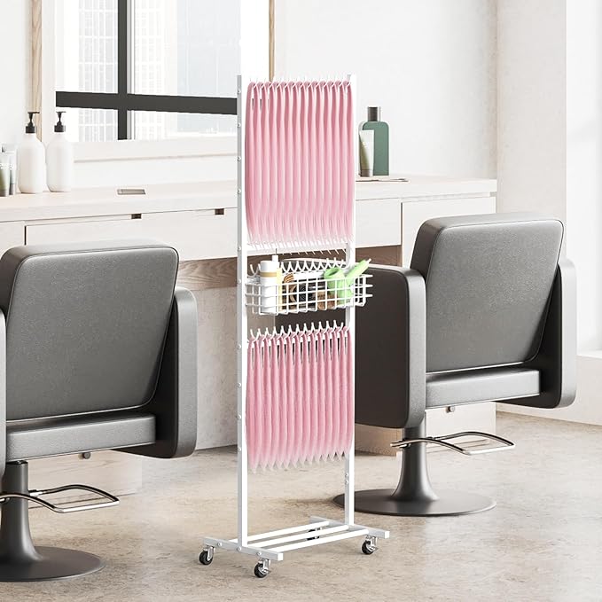 Braiding Hair Rack White Braiding Rack Stand for Salon 2-Sided Hair Rack 286 Pegs Hair Extension Holder Standing Braid Rack for Home Hair Separator Braid Rack with wheels