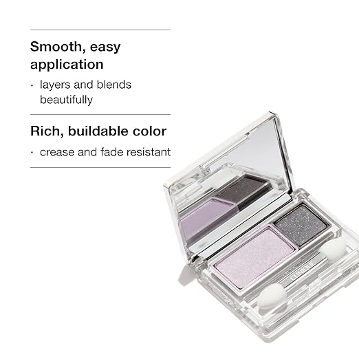 Clinique All About Shadow Duo Eye Shadow Makeup | Safe For Sensitive Eyes | Buildable + Long-Wearing Color | Smooth Easy Application | Buildable + Long-Wearing Color | Smooth Easy Application