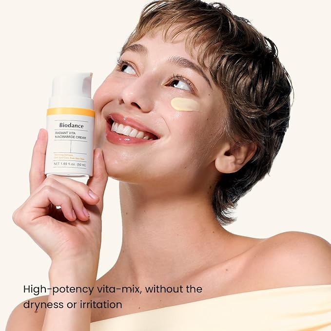 BIODANCE Radiant Vita Niacinamide Cream Brightening Dark Spot Correcting Facial Moisturizer Korean Skincare Stocking stuffers for teen girls | 1.69 fl.oz 50ml