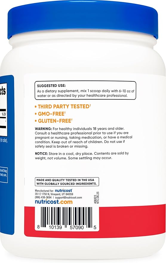 Nutricost L-Citrulline Malate 2:1 (600g) Fruit Punch - Workout Support Muscle Performance Nitric Oxide Booster - Fitness Supplement Powder 75 Servings