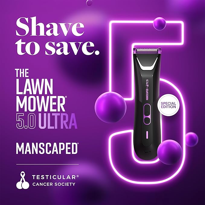 MANSCAPED® The Lawn Mower® 5.0 Ultra TCS Special Edition Men's Groin &amp Body Hair Trimmer ? Dual-Head SkinSafe® Trimmer &amp Foil Blades Waterproof Wet/Dry Groomer USB-C Rechargeable with Travel