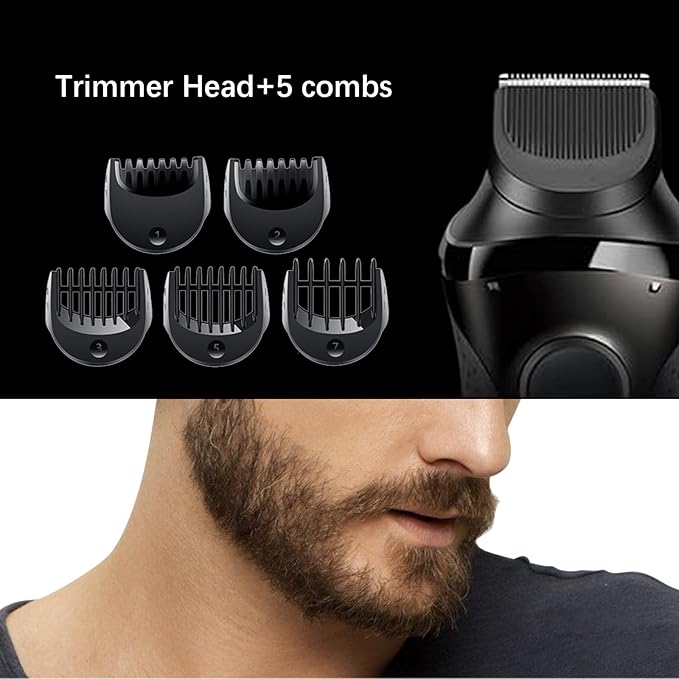 Beard Trimmer Attachment Fit for Br-aun Series 5 6 and 7 Electric Razors 1/2/3/5/7mm Replacement Shaver Guide Combs for 5018s 5020s 6075cc 7071cc 7075cc 7085cc 7020s 5050cs 6020s 6072cc