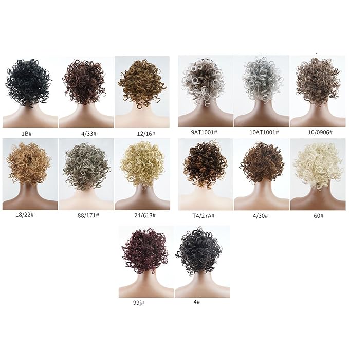 Hair Accessories Ladies Fashion Wig Fluffy Curly Hair Bun Short Curly Hair Comb Ball Head Ponytail Hair Extension Synthetic Hair Bun Hair Pieces For Women(03)