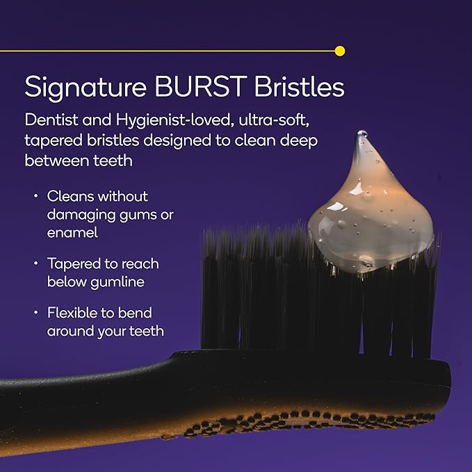 Burst Pro Sonic Advanced Electric Toothbrush for Adults (Black) | Soft Bristles | 33000 Vibrations | Long-Lasting Battery and Multiple Brushing Modes