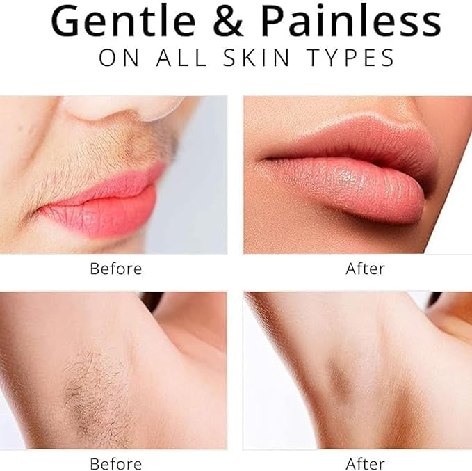 2-in-1 Facial Hair Remover for Women ? Rechargeable Eyebrow Trimmer &amp Body Groomer with LED Light Hypoallergenic Blades ? Pain-Free for Upper Lip Chin Bikini Line