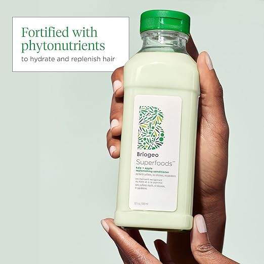 Briogeo Superfoods Kale + Apple Replenishing Conditioner Supports Healthy Balanced Hair and Scalp Conditioner for All Hair Types and Textures Enhances Shine Vegan Cruelty-Free