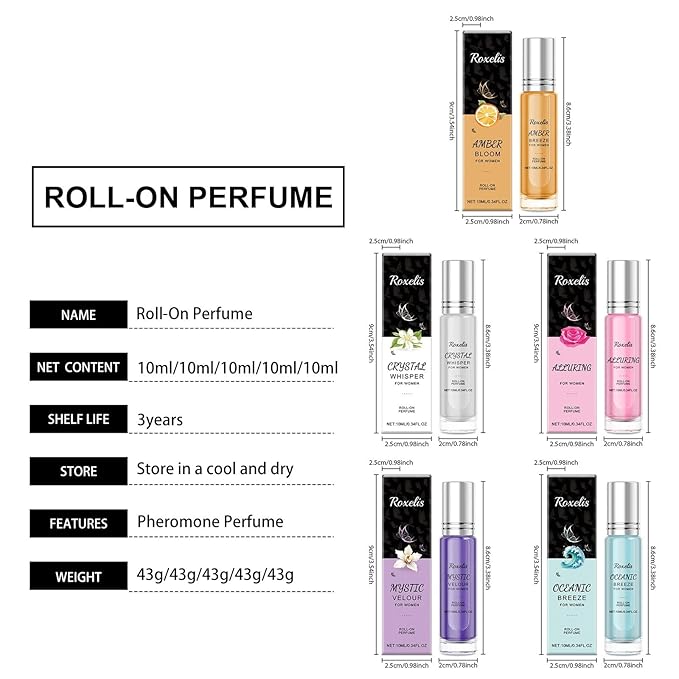 Ocean Fresh Rollerball Perfume - Natural &amp Long-Lasting Scent Refreshing &amp Gentle For Daily Use Ideal For Couples' Dates Portable &amp Easy To Carry(3PCS)