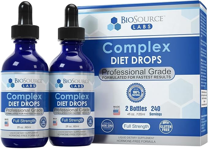 Complex Diet Drops ? Best Natural Drops for Men and Women (2 Bottle Pack) - 60 Day Supply