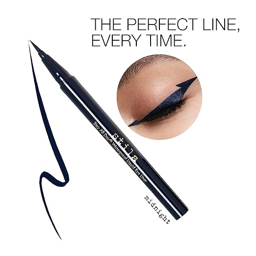 stila Waterproof Liquid Eye Liner Stay All Day Makeup with Fine Brush Tip Lasting Satin Finish Smudge-Proof &amp Transfer-Resistant